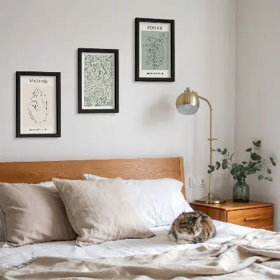 Juego de 3 cuadros decorativos con motivos vegetales de estilo minimalista