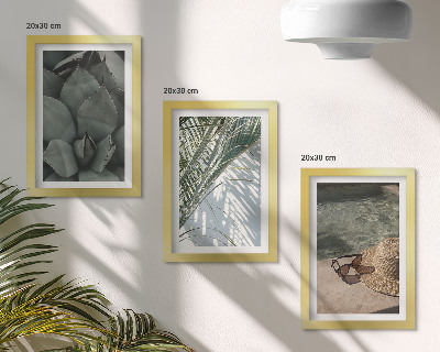 Tríptico enmarcado Plantas tropicales y detalles para las vacaciones de verano