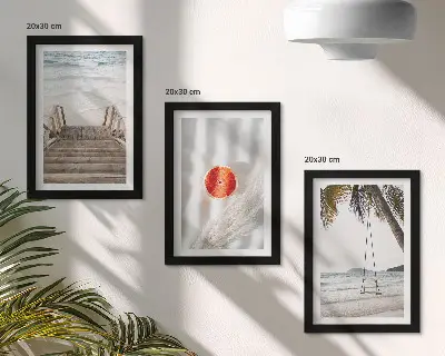 Juego de 3 cuadros decorativos con diseño de playa y escalera de madera de ambiente vacacional