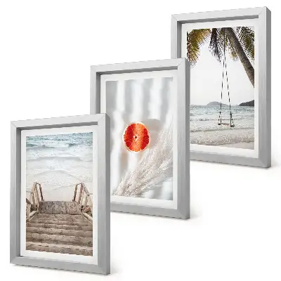 Juego de 3 cuadros decorativos con diseño de playa y escalera de madera de ambiente vacacional
