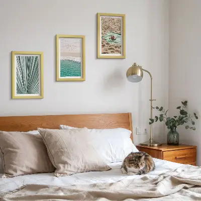 Juego de 3 cuadros decorativos con vistas de vacaciones de verano en la playa