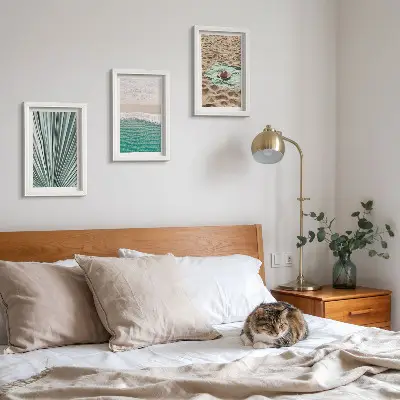 Juego de 3 cuadros decorativos con vistas de vacaciones de verano en la playa