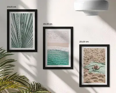 Juego de 3 cuadros decorativos con vistas de vacaciones de verano en la playa