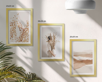 Juego de 3 cuadros decorativos Motivos vegetales abstractos estilo rústico bohemio