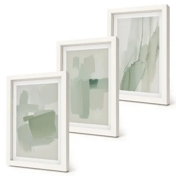 Juego de 3 cuadros decorativos con diseños abstractos en estilo acuarela