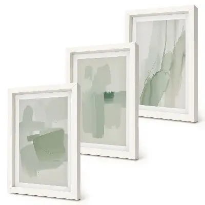 Juego de 3 cuadros decorativos con diseños abstractos en estilo acuarela