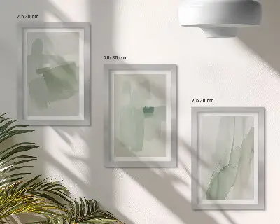Juego de 3 cuadros decorativos con diseños abstractos en estilo acuarela