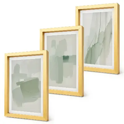 Juego de 3 cuadros decorativos con diseños abstractos en estilo acuarela