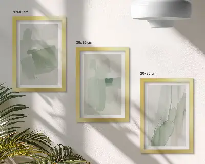Juego de 3 cuadros decorativos con diseños abstractos en estilo acuarela