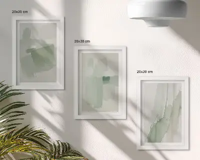 Juego de 3 cuadros decorativos con diseños abstractos en estilo acuarela
