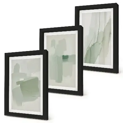 Juego de 3 cuadros decorativos con diseños abstractos en estilo acuarela