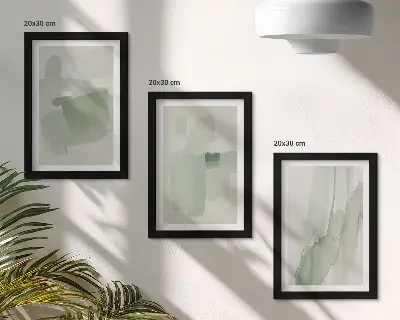 Juego de 3 cuadros decorativos con diseños abstractos en estilo acuarela