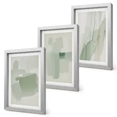 Juego de 3 cuadros decorativos con diseños abstractos en estilo acuarela