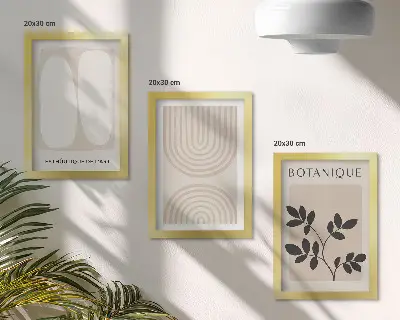 Juego de 3 cuadros decorativos con pósteres bohemios delicados de motivos abstractos de plantas