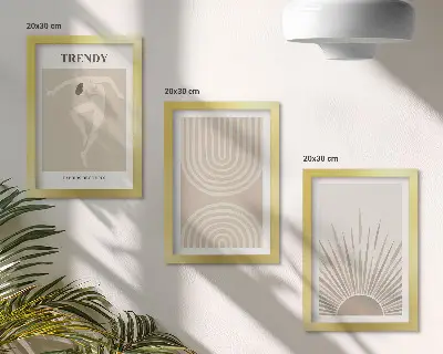 Juego de 3 cuadros decorativos con diseños abstractos en tonos pastel de estilo bohemio