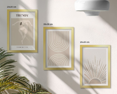 Juego de 3 cuadros decorativos Pósters en tonos pastel, abstracciones bohemias de moda.