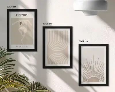 Juego de 3 cuadros decorativos con diseños abstractos en tonos pastel de estilo bohemio