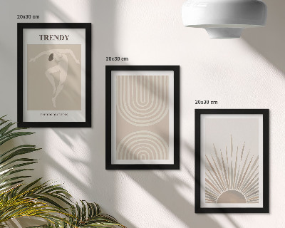 Juego de 3 cuadros decorativos Pósters en tonos pastel, abstracciones bohemias de moda.