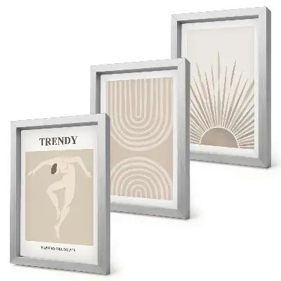 Juego de 3 cuadros decorativos con diseños abstractos en tonos pastel de estilo bohemio