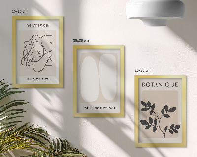 Tríptico enmarcado Elegantes pinturas minimalistas con motivos vegetales de Matisse.