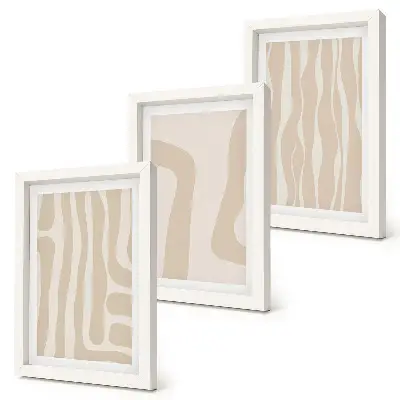 Juego de 3 cuadros decorativos con diseños abstractos de formas minimalistas en estilo bohemio
