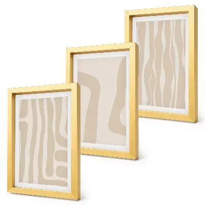 Juego de 3 cuadros decorativos con diseños abstractos de formas minimalistas en estilo bohemio