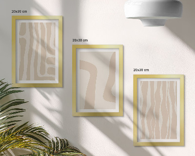 Juego de 3 cuadros decorativos Diseños abstractos, formas minimalistas, estilo bohemio