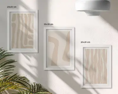 Juego de 3 cuadros decorativos con diseños abstractos de formas minimalistas en estilo bohemio