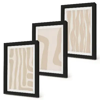 Juego de 3 cuadros decorativos con diseños abstractos de formas minimalistas en estilo bohemio