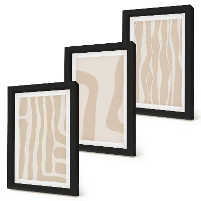 Juego de 3 cuadros decorativos Diseños abstractos, formas minimalistas, estilo bohemio