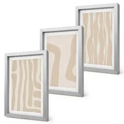 Juego de 3 cuadros decorativos con diseños abstractos de formas minimalistas en estilo bohemio