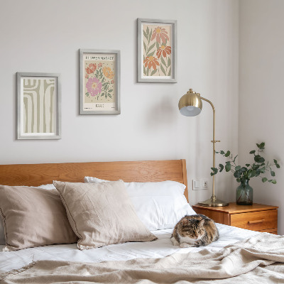 Tríptico enmarcado Póster con motivos botánicos de estilo minimalista parisino