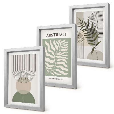 Juego de 3 cuadros decorativos Abstractos botánicos de estilo rústico bohemio
