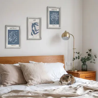 Juego de 3 cuadros decorativos con elegantes patrones abstractos de Matisse de figuras y flores