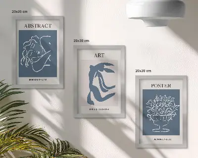 Juego de 3 cuadros decorativos con elegantes patrones abstractos de Matisse de figuras y flores