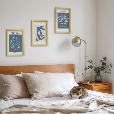 Juego de 3 cuadros decorativos con elegantes patrones abstractos de Matisse de figuras y flores