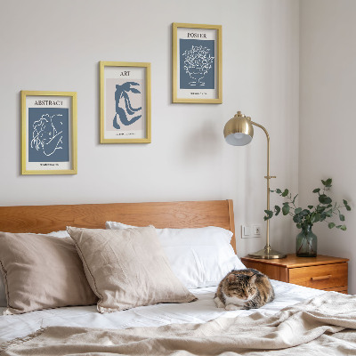 Juego de 3 cuadros decorativos Los elegantes patrones abstractos de Matisse con figuras y flores.