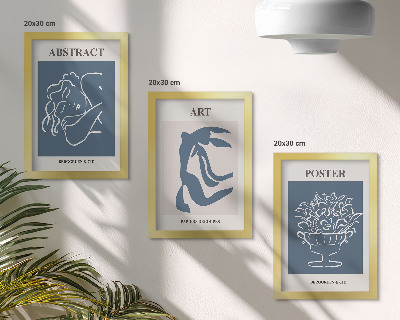 Juego de 3 cuadros decorativos Los elegantes patrones abstractos de Matisse con figuras y flores.