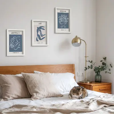 Juego de 3 cuadros decorativos con elegantes patrones abstractos de Matisse de figuras y flores