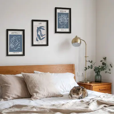 Juego de 3 cuadros decorativos con elegantes patrones abstractos de Matisse de figuras y flores