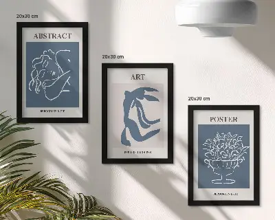 Juego de 3 cuadros decorativos con elegantes patrones abstractos de Matisse de figuras y flores