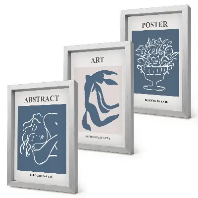 Juego de 3 cuadros decorativos con elegantes patrones abstractos de Matisse de figuras y flores