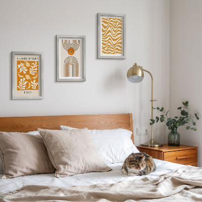 Tríptico enmarcado Carteles de moda con estampados florales y geométricos