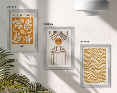 Tríptico enmarcado Carteles de moda con estampados florales y geométricos