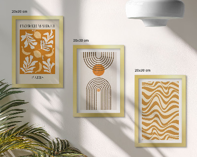 Tríptico enmarcado Carteles de moda con estampados florales y geométricos