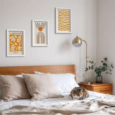 Tríptico enmarcado Carteles de moda con estampados florales y geométricos