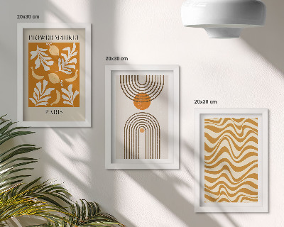 Tríptico enmarcado Carteles de moda con estampados florales y geométricos