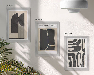 Tríptico enmarcado Pósteres minimalistas con formas abstractas