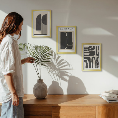 Tríptico enmarcado Pósteres minimalistas con formas abstractas