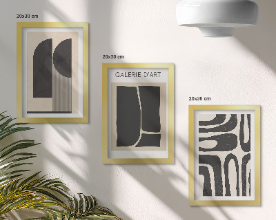Tríptico enmarcado Pósteres minimalistas con formas abstractas